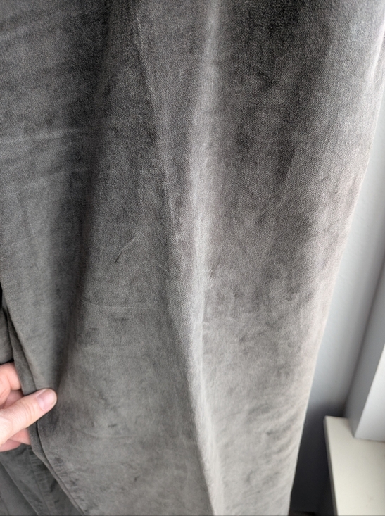 Garnet Hill Velvet Pants Size 14 Long Gray Straight Leg Stretch Trousers - Picture 4 of 13